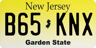 NJ license plate B65KNX