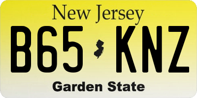 NJ license plate B65KNZ
