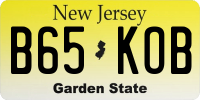 NJ license plate B65KOB