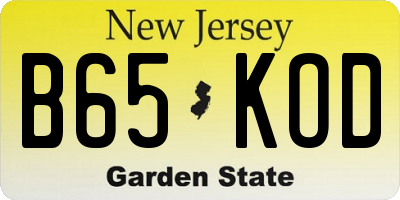 NJ license plate B65KOD