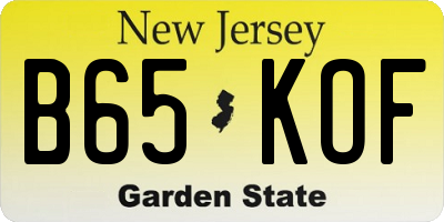 NJ license plate B65KOF