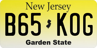 NJ license plate B65KOG