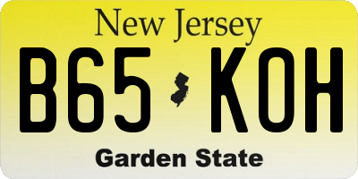 NJ license plate B65KOH