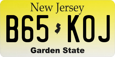NJ license plate B65KOJ
