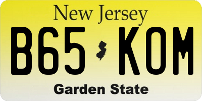 NJ license plate B65KOM