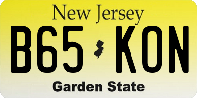 NJ license plate B65KON
