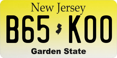 NJ license plate B65KOO