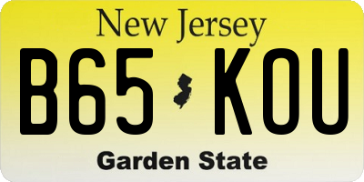NJ license plate B65KOU