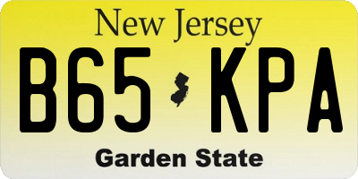 NJ license plate B65KPA