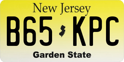 NJ license plate B65KPC