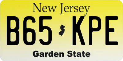 NJ license plate B65KPE