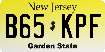 NJ license plate B65KPF