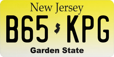 NJ license plate B65KPG
