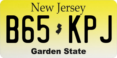 NJ license plate B65KPJ