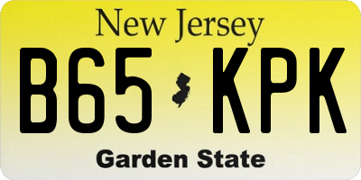 NJ license plate B65KPK