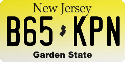 NJ license plate B65KPN