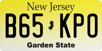 NJ license plate B65KPO