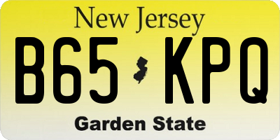 NJ license plate B65KPQ