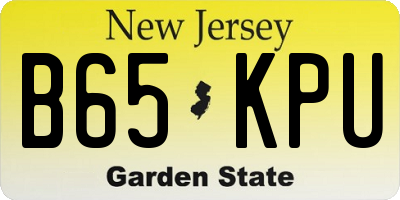 NJ license plate B65KPU