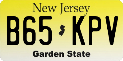 NJ license plate B65KPV
