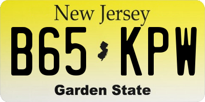 NJ license plate B65KPW