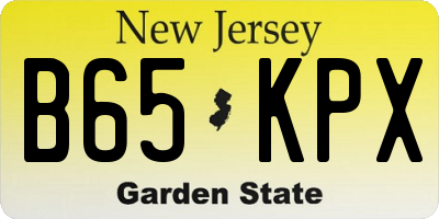NJ license plate B65KPX