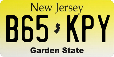 NJ license plate B65KPY