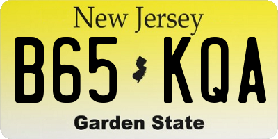 NJ license plate B65KQA