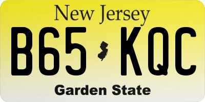 NJ license plate B65KQC