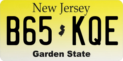 NJ license plate B65KQE