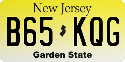 NJ license plate B65KQG
