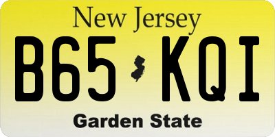 NJ license plate B65KQI