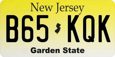 NJ license plate B65KQK