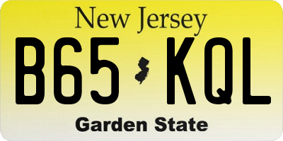 NJ license plate B65KQL