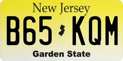 NJ license plate B65KQM