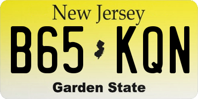 NJ license plate B65KQN