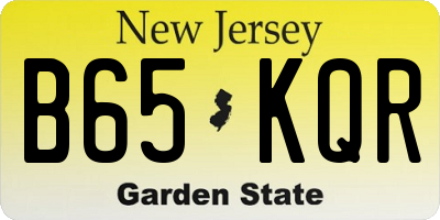 NJ license plate B65KQR