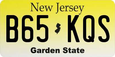 NJ license plate B65KQS