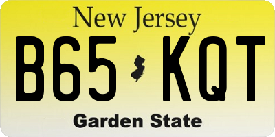 NJ license plate B65KQT