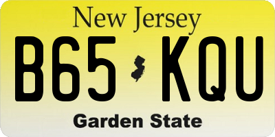 NJ license plate B65KQU