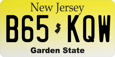 NJ license plate B65KQW
