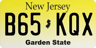 NJ license plate B65KQX