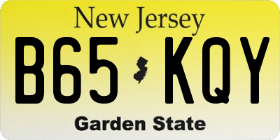 NJ license plate B65KQY