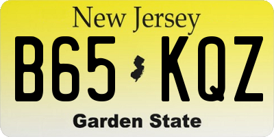 NJ license plate B65KQZ