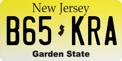 NJ license plate B65KRA