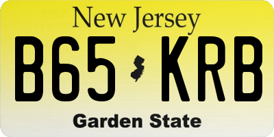 NJ license plate B65KRB
