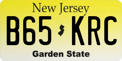 NJ license plate B65KRC