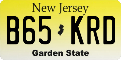 NJ license plate B65KRD