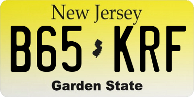 NJ license plate B65KRF