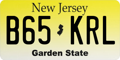 NJ license plate B65KRL